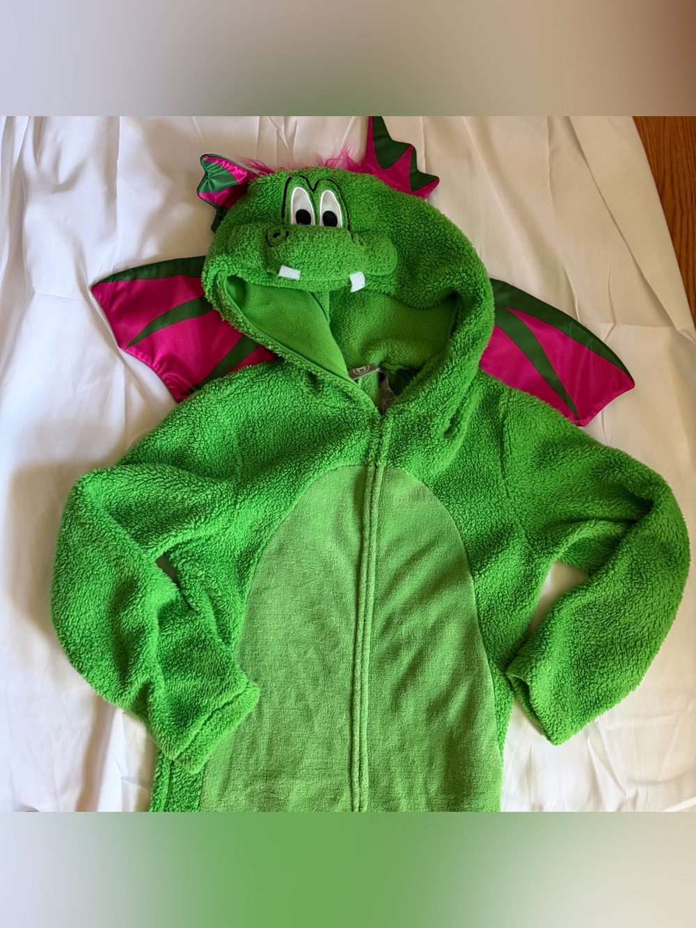 Briefly Stated Green Dragon Hooded Zip-Up One-Piece Costume pajamas adult Small